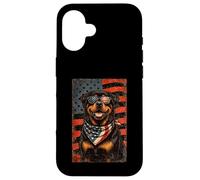 Carcasa para iPhone 16 Veterans Day USA American Flag Rottweiler