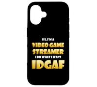 Carcasa para iPhone 16 Video Game Streamer Idgaf Costume Gaming IRL Streaming Games