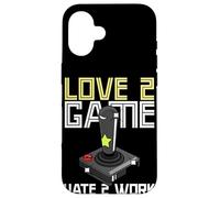 Carcasa para iPhone 16 Vieja Escuela Adulto Gamer Amor 2 Juego Odio 2 Trabajo