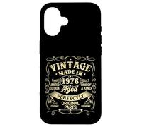 Carcasa para iPhone 16 Vintage 1976 Made Or Born In 1976 Original Parts Birthday