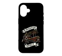 Carcasa para iPhone 16 Vintage Biplane Aviator Spirit Retro Airplane Pilot