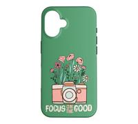 Carcasa para iPhone 16 Vintage Focus On The Good Wildflower Camera Happy Thoughts