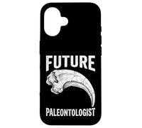 Carcasa para iPhone 16 Vintage Futuro Paleontólogo Velociraptor Garra Fósil