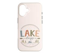 Carcasa para iPhone 16 Vintage Junto al Lago cabaña Paddle Fin de Semana Ambiente del Lago