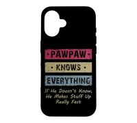 Carcasa para iPhone 16 Vintage Pawpaw Knows Everything Dad Father Father's Day