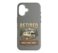 Carcasa para iPhone 16 Vintage Retired RV Camping Camper Fishing Outdoors