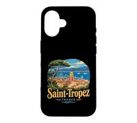 Carcasa para iPhone 16 Vintage Saint Tropez Francia Viaje Souvenir Monumento Regalo
