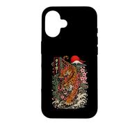 Carcasa para iPhone 16 Vintage Tattoo Tiger Estilo Japonés Arte Monte Fuji Gráfico