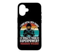 Carcasa para iPhone 16 Vintage What's Your Superpower Welder Funny Welders Welding