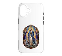 Carcasa para iPhone 16 Virgen María Reina con Ángeles Catedral Sagrada Mosaico Icono