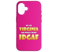 Carcasa para iPhone 16 Virginia Joke Idgaf Meme Cute Halloween Costume For Virginia