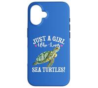 Carcasa para iPhone 16 Watercolor Womens Just A Girl Who Loves Sea Turtles Lover