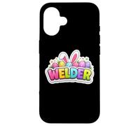 Carcasa para iPhone 16 Welder Happy Easter Welding Bunny Egg Hunt Orejas Primavera