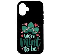 Carcasa para iPhone 16 We're Mint To Be Cute Love Pun Pareja Día de San Valentín