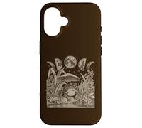 Carcasa para iPhone 16 Whimsy Goth Fairycore Witchy Frog Mushroom Moon Vintage