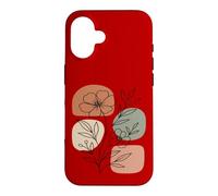 Carcasa para iPhone 16 Wildflower Line Art Abstract Botanical Mid Century