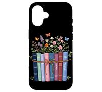 Carcasa para iPhone 16 Wildflowers Book Lover Reading Lector de Libros Florales estéticos
