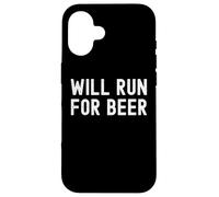 Carcasa para iPhone 16 Will Run For Beer Retro Envejecido Vintage Divertido sarcástico
