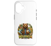 Carcasa para iPhone 16 Wisconsin Granja Oso Campo Naturaleza Cosecha