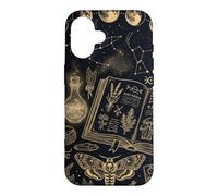 Carcasa para iPhone 16 Witchy Celestial Moon Phase Spellbook Dark Magic Book Lovers