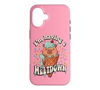 Carcasa para iPhone 16 Womens Girls I'm Having A Meltdown Ice Cream Capybara Lover
