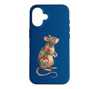 Carcasa para iPhone 16 Womens Girls Kids Multicolored Folk Art Pet Rat Lover