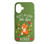Carcasa para iPhone 16 Womens Kids Fall Leaves Boho Just A Girl Who Loves Foxes