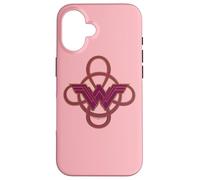 Carcasa para iPhone 16 Wonder Woman Movie Pink Logo with Golden Lasso Details