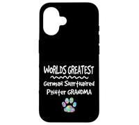 Carcasa para iPhone 16 Worlds Greatest German Puntero de Pelo Corto Abuela Perro Pata