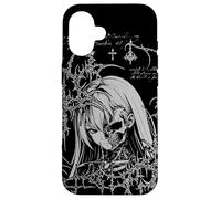 Carcasa para iPhone 16 Y2K Grunge Anime Goth Alt Sigilism Japanese Zombie Graphic