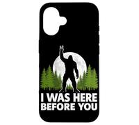 Carcasa para iPhone 16 Yo estuve aquí Antes de ti Bigfoot Rock On Rock and Roll Forest