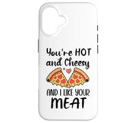 Carcasa para iPhone 16 Youre Hot and Cheesy and I Like Your Meat Pizza Funny Couple