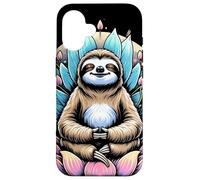 Carcasa para iPhone 16 Zen Perezoso Meditando Entre Flores De Loto Mindfulness