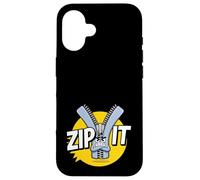 Carcasa para iPhone 16 Zip It Sassy Sarcástico Diciendo Rude Shup Up Zipper Juego de Palabras