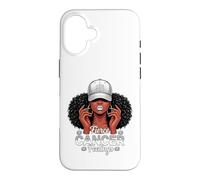 Carcasa para iPhone 16 Zodiac Cancer Inspired Afro Women White Grey Cap Black Girl