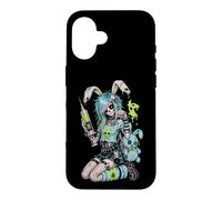 Carcasa para iPhone 16 Zombie Goth Bunny Esqueleto Chica EMO Kawaii Goth Chica