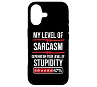 Carcasa para iPhone 17 67 Coffee My Level of Sarcasm Depends On Level of Stupidity
