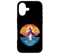 Carcasa para iPhone 17 8-bit Jesús Caminando sobre el Agua Pixel Art Retro Christian Gamer