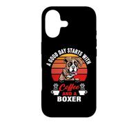 Carcasa para iPhone 17 A Good Day Starts with Coffee and A Boxer Dog Funny Dogs