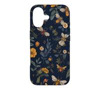 Carcasa para iPhone 17 Abejas y Flores Silvestres en Azul Oscuro