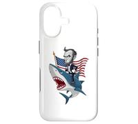 Carcasa para iPhone 17 Abraham Lincoln Riding A Shark - Gráfico patriótico del 4 de Julio