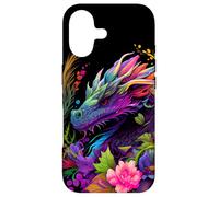 Carcasa para iPhone 17 Acuarela Dragón Flores Hermoso Arte Colorido Gráfico