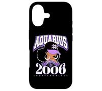 Carcasa para iPhone 17 Acuario 2006 Reina Rasgos del Zodiaco Afro Diva Cumpleaños
