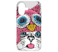 Carcasa para iPhone 17 Adorable Owl Kitty Cat Taste of Snow Cute Winter Christmas