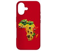 Carcasa para iPhone 17 African Animal Map Juneteenth Flag Colors Pride Black Africa