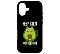 Carcasa para iPhone 17 Aguacate Keep Calm and Aguacate On Cat