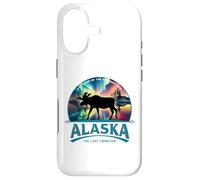 Carcasa para iPhone 17 Alaska Tierra del Sol de Medianoche Aurora Borealis Alce