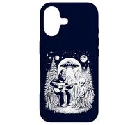 Carcasa para iPhone 17 Alien UFO Bigfoot Meetup, Bigfoot Tocando la Guitarra en el Bosque