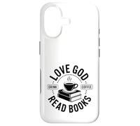 Carcasa para iPhone 17 ¡Ama a Dios, Bebe café, Lee Libros!