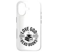 Carcasa para iPhone 17 ¡Ama a Dios, Bebe café, Lee Libros!